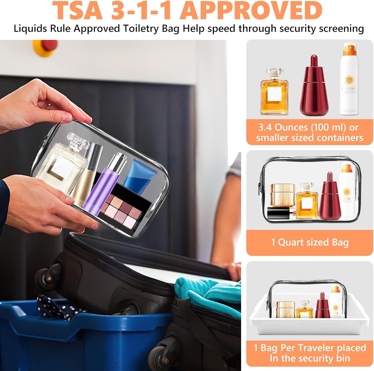 Clear Travel Makeup Organizer